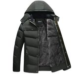 Chaquetas de terciopelo grueso de invierno para hombre, con capucha, talla grande, para exteriores XL