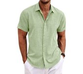 Camisa de manga corta con solapa para hombre, Tops con botones de Color sólido, camisetas finas informales de corte holgado, ropa masculina M negro