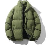 Chaqueta de algodón con cuello alto para hombres y mujeres, chaqueta de invierno gruesa y cálida informal S