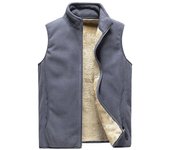 Chaleco de terciopelo de otoño e invierno para hombre, chaqueta con chaleco de Color sólido, chaleco de terciopelo de cordero de talla grande para hombre XXL