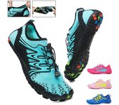 Zapatos de agua para hombres y mujeres, zapatos acuáticos de playa, sandalias de natación, drenaje, zapatos deportivos para vadear, navegación de secado rápido, pies descalzos, yoga, gimnasio, pesca, surf, zapatillas de deporte 35 azul