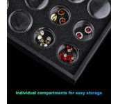Herramientas de joyería para uñas, 25 compartimentos, caja de almacenamiento de joyería de diamantes para joyería de uñas, almacenamiento de aleación para uñas blanco
