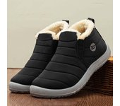 Botas de nieve para mujer, zapatos Unisex de moda, zapatos de plataforma sin cordones para mujer, botines impermeables de felpa, zapatos de invierno 36