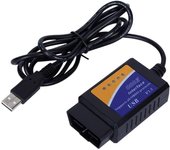 OBD2 USB V1.5, escáner automático ELM 327 V1.5, herramienta de diagnóstico automático compatible con todos los protocolos OBD2, lector de códigos 8.9*4.6*2.5cm negro