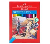 Lápices de colores 60 colores caja de papel rojo FC115860 Faber-Castell a base de aceite