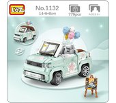 LOZ 1132 Modelo de vehículo Verde Coche Abierto Globo Flor Planta Caballete 3D DIY Mini Bloques Ladrillos Construcción de Juguete sin Caja