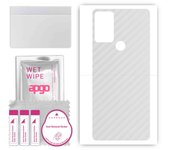 apgo Protective Skin Sticker for the back compatible with TCL 305, Wrap Film, Foil, Vinyl - Pattern Transparent Carbon