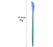Vajilla juego de cubiertos de arcoíris de acero inoxidable, juego de cena de cocina, tenedor, cuchillo, cuchara de té, juego de vajilla, cubiertos con espejo 1PC Cake Fork