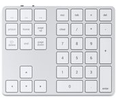 Teclado numérico Bluetooth extendido Satechi Slim inalámbrico recargable de 34 pulgadas Teclado numérico para Mac Teclado numérico con dispositivos MacOS 2012 y posteriores como teclas, plata