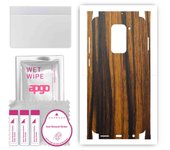 apgo Protective Skin Sticker for the back+sides compatible with Xiaomi Redmi Note 9, Full Wrap Film, Foil, Vinyl - Pattern Tigerwood