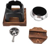 Olla de cocina japonesa con estufa de alcohol, olla caliente de aleación de aluminio, olla de camping versátil y portátil para Small