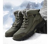 Botas de Nieve de Invierno para Hombre Zapatillas de Felpa Impermeables Calentadas Gruesas Zapatos de Escalada Caza Moda con Cordones para Exterior Cálidas Botas de Senderismo 39 negro