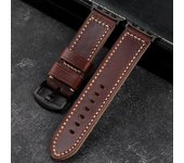 Correa de piel de vaca con capa de cabeza de Chicago clásica hecha a mano de EE. UU. para iWatch Apple Watch Ultra2 S9S8 Pulsera de cuero engrosada Vintage 49mm