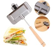 Sartén antiadherente de aluminio para parrilla, pan tostado, desayuno, sandwichera, gofres, panqueques, barbacoa, horno, molde negro