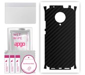 apgo Protective Skin Sticker for the back+sides compatible with Xiaomi Poco F2 Pro, Full Wrap Film, Foil, Vinyl - Pattern Carbon Black