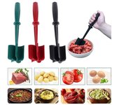 1 pieza de picadora de carne de cocina, machacador de carne molida, resistente al calor y antiadherente, machacador de hamburguesas, herramienta HMM rojo