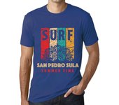 Camiseta Vintage Hombre Camiseta Gráfica Surf Summer Time SAN Pedro Sula Azul Real XS azul denim