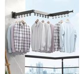 Tendedero de ropa plegable de aleación de aluminio para montaje en pared, perfecto para balcón, dormitorio, cocina, sala de estar