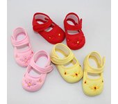 DYS Precioso bebé niño niña floral bordado antideslizante zapatillas cuna zapatos suaves 0-6M color rosa