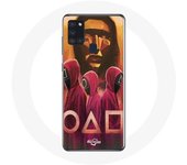 Coque Samsung Galaxy A21S Squid Game Masques Triangle carré et Cercle dessin