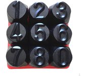 9 números de punzón de acero de 5/16 pulgadas y 0.315 in, herramienta para manualidades de cuero y metal, 0-