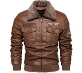 Abrigo de otoño e invierno para hombre, chaqueta de cuero de alta calidad, Estilo de motocicleta, chaquetas informales de negocios para hombre, abrigo cálido L