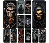 Funda a prueba de golpes con diseño de calavera de la Parca para Oppo A54, A53, A52, A9 2020, A95, A15, Realme 8, 5G, 7, 6 Pro, C3, C21 y C11. Oppo A54