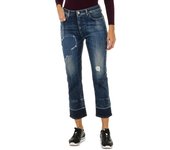 Pantalones largos tejanos efecto gastado y rasgado 6Y5J10-5D2XZ para Mujer 27-USA azul