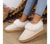 Botas de nieve sin cordones de talla grande para otoño e invierno, nuevas, zapatos de mujer, zapatos de algodón integrados de felpa, botas de algodón grueso con forro polar 36