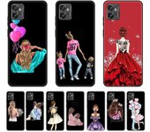 Funda para Motorola G32 con diseño de chica y personalidad, funda para teléfono Moto G32 de silicona negra de 6,5 pulgadas, bonita funda de dibujos animados, a prueba de golpes, anticaídas blanco