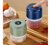Picadora eléctrica de alimentos, trituradora de ajo, Mini prensa de ajo, picadora de verduras, máquina trituradora, utensilios de cocina USB azul