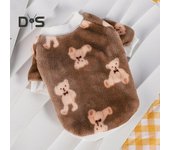 Pijama peludo para perro, ropa de invierno para cachorro, abrigo cálido de forro polar, mono para mascota, mono suave para gato, para perros pequeños y gatos S blanco