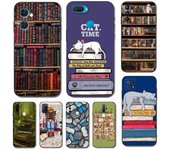 Funda de TPU negra para OPPO A16 A16S A55 A94 F17 F19 Pro Reno 4 5 Lite 6 4G 5G Libros OPPO Reno6 5G