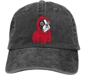 Boston Terrier en una sudadera con capucha roja Gorras de béisbol Gorra con visera Bulldog francés Amante de los perros Sombreros para el sol para unisex One Size