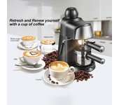 Cafetera espresso 5 barras 2-4 tazas 240 ml Capacidad 800 W Cafetera espresso con vaporizador de leche a vapor EU Plug negro