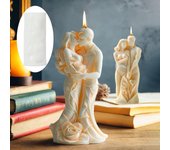 Molde de silicona para vela de pareja con rosas 3D, ideal para hombres y mujeres, ideal para decoración de bodas, regalo de San Valentín, moldes de resina.