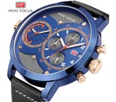 Reloj de hombre Calendario Luminoso Impermeable Correa de cuero 0030G Relojes de cuarzo para hombre