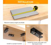 Soporte para portátil debajo del escritorio con tornillo, soporte para portátil debajo del escritorio, almacenamiento adicional para portátil/teclado debajo de la mesa