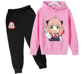 SPY X FAMILY Anya Forger Sudaderas con capucha para niños, traje para niños y niñas, pantalón de manga larga, ropa para niños, ropa de invierno y otoño 120