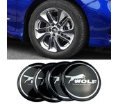 Tapacubos de centro de rueda con logotipo de lobo para coche, pegatina de cubierta para Ford Focus MK1 MK2 MK3 Focus ST RS, emblema, 4 Uds. azul