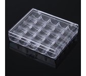 Caja de almacenamiento de 25 bobinas de rejilla para máquina de coser, caja de plástico transparente para guardar carretes. One Size