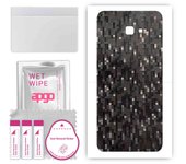 apgo Protective Skin Sticker for the back compatible with Samsung Galaxy J4 Plus, Wrap Film, Foil, Vinyl - Pattern Carbon Black Pixel