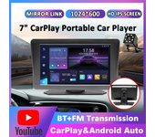 7  portátil inalámbrico Carplay Android Auto Radio reproductor Multimedia HD Pantalla táctil IPS Bluetooth FM AUX soporte YouTube