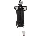 Espantapájaros de poliéster y PVC con poste desmontable, decoración de cara fantasma para jardín, para Halloween, estilo rural