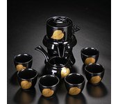 El juego de té de cerámica Kung Fu es práctico, juego de té automático, taza, tetera, juego de regalo empresarial gold leaf