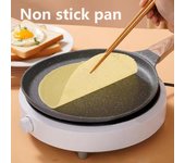 Sartén para crepas, panqueques, sartenes antiadherentes, mango de madera, para cocinar tortillas, desayuno, pizza, filetes, fritos, crepas, accesorios de cocina