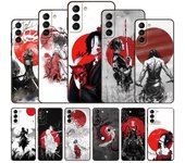 Funda de teléfono de Anime japonés Red Sun para Samsung Galaxy S22 Pro S21 S20 FE Ultra S10 Lite S10 S10E S9 S8 Plus, funda negra suave de TPU Samsung S22