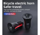 Bocina de bicicleta de 120 dB para timbre de bicicleta, timbre de bicicleta eléctrico, bocina de bicicleta con carga USB, bocina de scooter eléctrico, bocina para manillar negro
