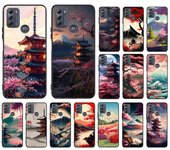 Funda de teléfono con paisaje japonés del Monte Fuji para Moto E32, E32S, E20, E40, E7 Plus, Edge 40, 30, Ultra Neo 20 Lite, G13, G9Plus, GPure y GStylus Moto GStylus 5G 2022