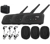 3 auriculares intercomunicadores para árbitros de fútbol XINOWY V4 V4C, 1200 m, Bluetooth, dúplex completo, intercomunicador para motocicletas, habla al mismo tiempo 3pc V4C